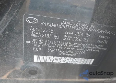 2017 Hyundai Elantra Se из США, поврежденный, VIN 5NPD74LF4HH056445